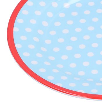 9in Imitation Porcelain Dinner Plate Decorative Reusable Snack Plate Lightweight Tableware for Cakes FruitLight Blue Dot
