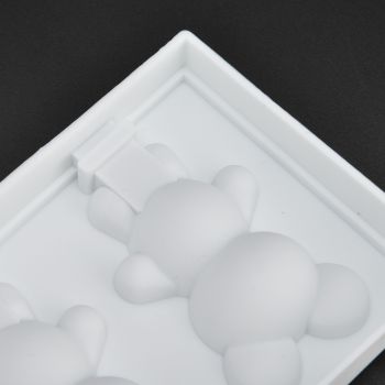 Multi Grid Silicone Ice Bar Mold Heat Resistant Ice Cream Making Mold Kitchen DIY Tool(3Grid Bear Shape )