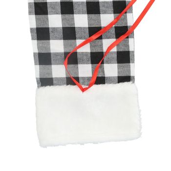 Square Grid Design Wine Bottle Cover Wine Bottle Sweater Bag for Home Christmas Party Home BarBlack White Grid