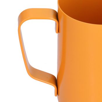400ml PTFE Pointed Mouth Milk Frothing Jug Stainless Steel Coffee Jug for Home KitchenOrange