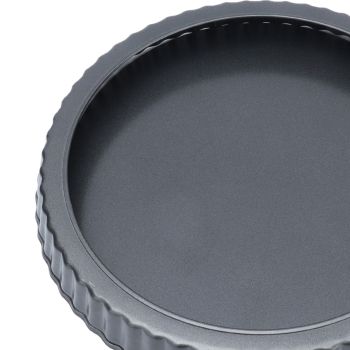9in Bakeware Carbon Steel Baking Pan with Movable Chassis and Wavy Edge Nonstick Black for Family Baking9in Movable Chassis Pie Pan