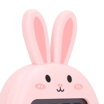 Cartoon Digital Timer ABS Portable Lightweight Simple To Use Cute Cartoon Timer for Kitchen Cooking Pink Rabbit