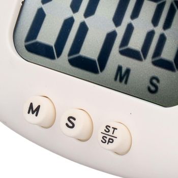 Digital Kitchen Timer Countup Countdown Cartoon Animal Sound Flash Alert Easy Operation with Stand for Cooking Teaching White Tiger