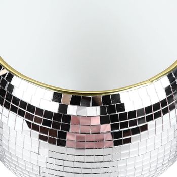 Ball Ice Bucket Plastic Beverage Tub Mirror Party Decor Bucket for Wine Cold Drinks Milky White Gold Edges