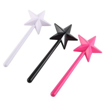 3Pcs Magical Salt Pepper Shakers Star Shaped Magic Wand Salt Pepper Shakers Magic Stick Refillable Seasonings Spices Dispenser Pink Black White