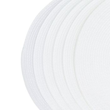 6PCS Round Placemat Woven White Table Mat Heat Insulation Easy to Clean Versatile Dining Accessory for Home Kitchen Decor