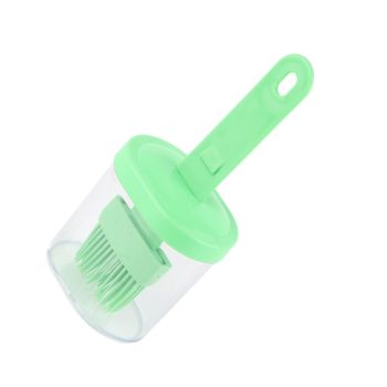 Integrated Silicone Oil Bottle Brush Olive Oil Dispenser Bottle with Silicone Brush for Cooking Baking Barbecue Pickling Green