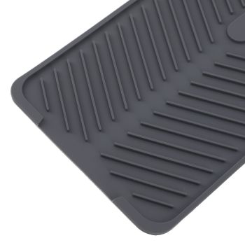 Silicone Drainage Pad Multipurpose Waterproof Collapsible Heat Resistance Thicken Silicone Dish Drying Mat for Kitchen Bar