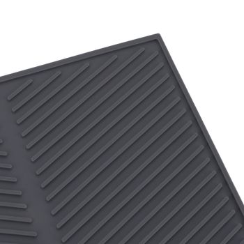 Silicone Dish Drying Mat Anti Slip Shock Proof Easy To Clean Kitchen Counter Drying Mat for Dish Bowl Fork S 39x25cm