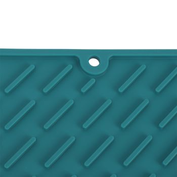 3 Fold Counter Foldable Drying Mat Silicone Fast Drying Waterproof Reusable Drying Kitchen Mat for Kitchen Bathroom Green