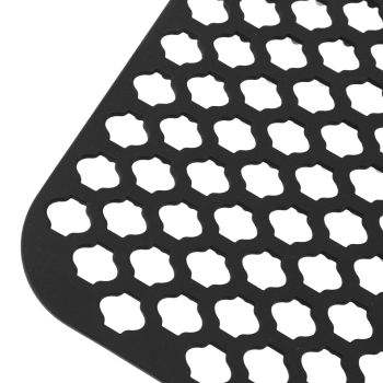 Hollow Insulated Kitchen Sink Mat Non Slip Multi Functional Large Size Silicone Sink Mat Protector Black