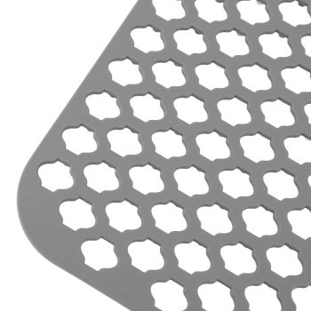 Hollow Insulated Kitchen Sink Mat Non Slip Multi Functional Large Size Silicone Sink Mat Protector Grey
