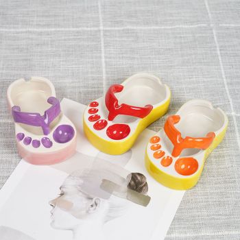Ceramic French Fries Dish Cute Flip Flops French Fries Plate Cute Ceramic Bowl Flip Flops Shaped Snack Chip Soy Sauce Serving Dish Bowl Plate Red