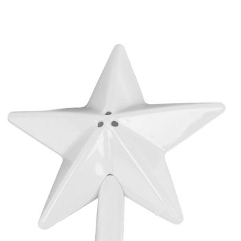 Salt and Pepper Shaker Wand ABS 3 Holes Refillable Spice Tool Seasoning Shaker Wand for Halloween Christmas Kitchen Accessories White