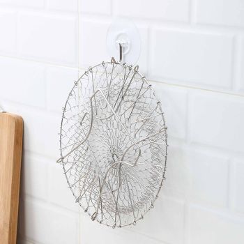 Stainless Steel Frying Basket Foldable Moderate Mesh Density Versatile Cooking Strainer Net for Kitchen