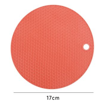 Heat Resistant Mat Silicone Slip Proof Round 17cm Heat Insulation Pad for Kitchen Countertop