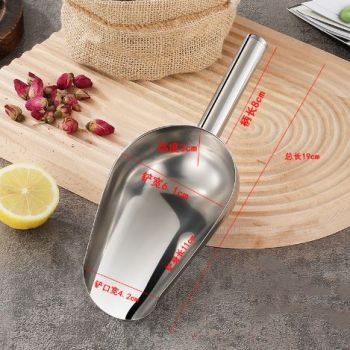 Stainless Steel Ice Scoop Multipurpose Thickened Rustproof Dishwasher Safe Metal Ice Scoop for Ice Cube Candy Flour Sugar S