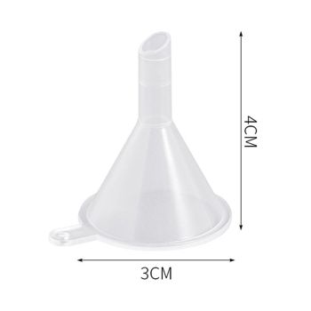 Mini Funnel Clear Wide Mouth Plastic Multi Purpose Dishwasher Safe Small Funnel for Lab Bottle Perfume Spice Powder