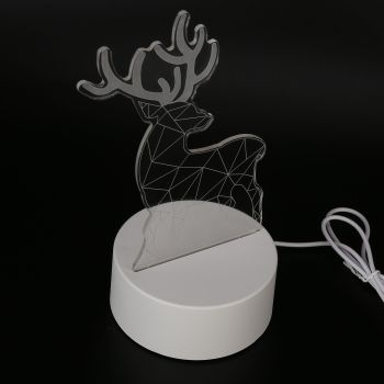 Night Lamp Three Dimensional Deer Table LED USB Night Light Bedroom Bedside Lamp for Halloween Christmas Children's Gifts