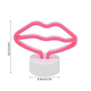 Lip Shaped LED Neon Signs with Stand USB Powered Neon Light Lamp for Baby Room Party