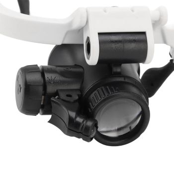 Head Mount Magnifying Glasses 8X 15X 23X Hands Free Bracket Magnifier with 2 LED Lights for Watch Repair