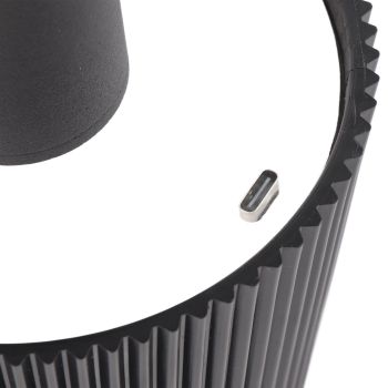 LED Bottle Lamp Pleated IP54 Waterproof 4 Light Modes Breathing Colors 2000mAh Cordless Night Light for Cafe Bar Family Black