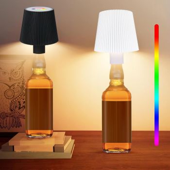 LED Bottle Lamp 4000mAh IP54 Waterproof Touch Control Color Adjustable USB Rechargeable Cordless Wine Bottle Lamp Night Light White