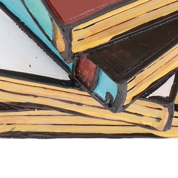 Stained Stacked Books Lamp Resin Handmade Vintage Warm Light Reading Nook Lighting Table Lamp ForNightstand Desk Decoration