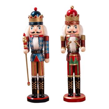 Nutcracker Soldier Ornaments 38cm Nutcracker Figure Wooden Ornaments for Home Christmas Party Decoration New Year Gifts for Children
