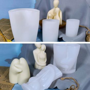 Portrait Aromatherapy Candle Molds Reusable DIY Couple Candle Mold Family Couple Silicone Mold
