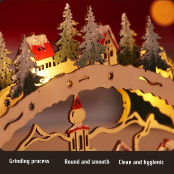 Christmas House LED Christmas Forest Scene Wooden Christmas Village for Shopping Mall Window Decorations