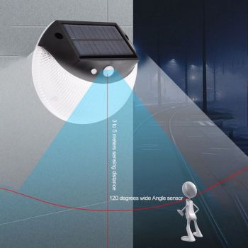 Solar Deck Lighting Round Wall Lights Outdoor Wireless Solar Induction Light for Garden Stair Porches Lighting