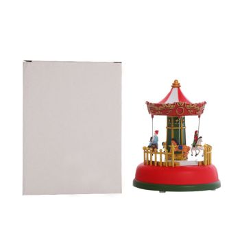 Christmas Mini Music Box Luminous Music Carousel Ferris Wheel Animated Christmas Gift Romantic Desktop Decoration