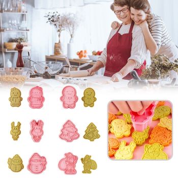 Christmas Cutter Mold Set 6 Piece Pattern Kitchen DIY Baking Mold For Biscuits Pastries Fondant Cakes
