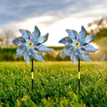 8Pcs Bird Repeller Pinwheel Reflective Garden Plant Flower Bird Repellent Windmill Garden Decoration