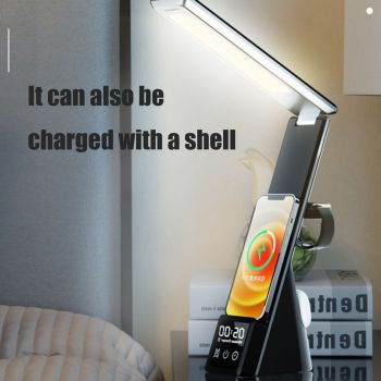 Eye Caring Desk Lamp with Wireless Charger Touch Dimming LED Table Lamps Folding Reading Light for Students