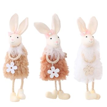 Cute Easter Hanging Bunny Ornaments Easter Bunny Figurine Decorations for Hanging on Trees Windows Easter Decor