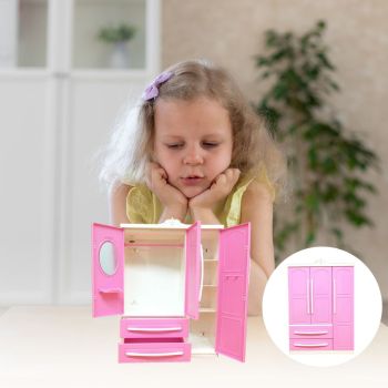 Doll Closet Clothing Organizer Mini Princess Furniture Wardrobe Ornaments Doll House Closet Toy Accessories