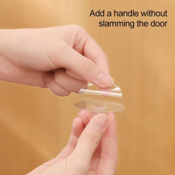2Pcs Self Adhesive Knobs Acrylic No Drilling Mirror Cabinet Handles Clear Glass Drawer Knobs