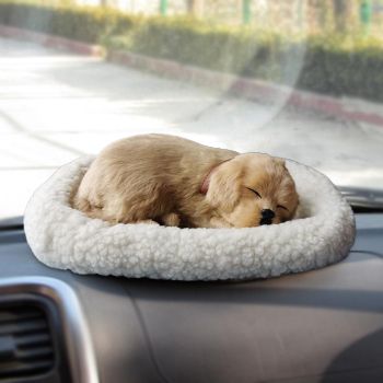 Realistic Sleeping Dog Toy Breathing Dog Stuffed Animal Doll with Mat Plush Toys for Children Home Ornament