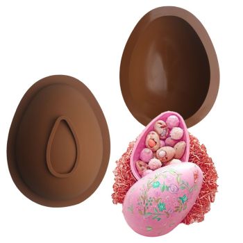 3D Easter Egg Chocolate Silicone Mold DIY Easter Surprise Mousse Moulds Baking Tool for Hot Chocolate Cocoa Bombs Cake