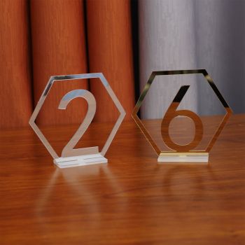 Digital Acrylic Mirror Table Number Wedding Supplies Table Decoration
