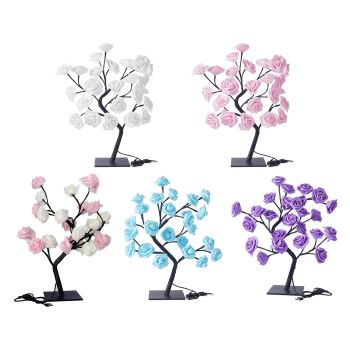 Removable Plastic Base USB Switch LED Simulation Rose Decoration Night Light