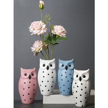 Flower Pots Nordic Modern Vase Decoration Owl Decorative Ceramic Desktop Crafts Ornament