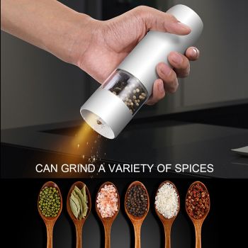 Electric Pepper Grinder Black Usb Charging High Hardness Wear Resistant Automatic Pepper Mill Grinder For Kitchen Restaurant