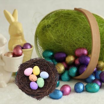 100PCS Colorful Foam Eggs Easter Egg Ornaments Crafts Birds Eggs DIY Wreath Accessories