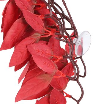 Artificial Reptile Plants Lifelike Plastic Plant Hanging Leaves Decoration with Suction Cup for Reptiles Terrarium Fish TankT-1033A4