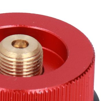 2Pcs Outdoor Camping Furnace Stove Adapter Gas Tank Converter with Self Closing Function Red