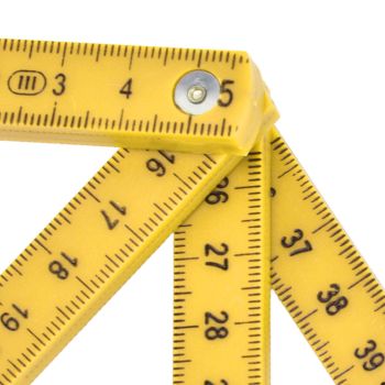 2Pcs ABS Folding Ruler Portable 0.5m Foldable Ruler with Key Ring for Carpentry Laying TilesYellow
