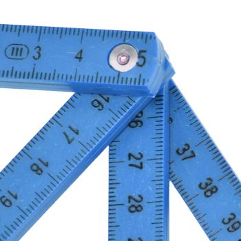 2Pcs ABS Folding Ruler Portable 0.5m Foldable Ruler with Key Ring for Carpentry Laying TilesBlue